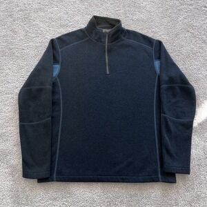 KUHL Kashmira Fleece 1/4 Zip Pullover Mens XL Blue Hiking Sweatshirt Outdoor